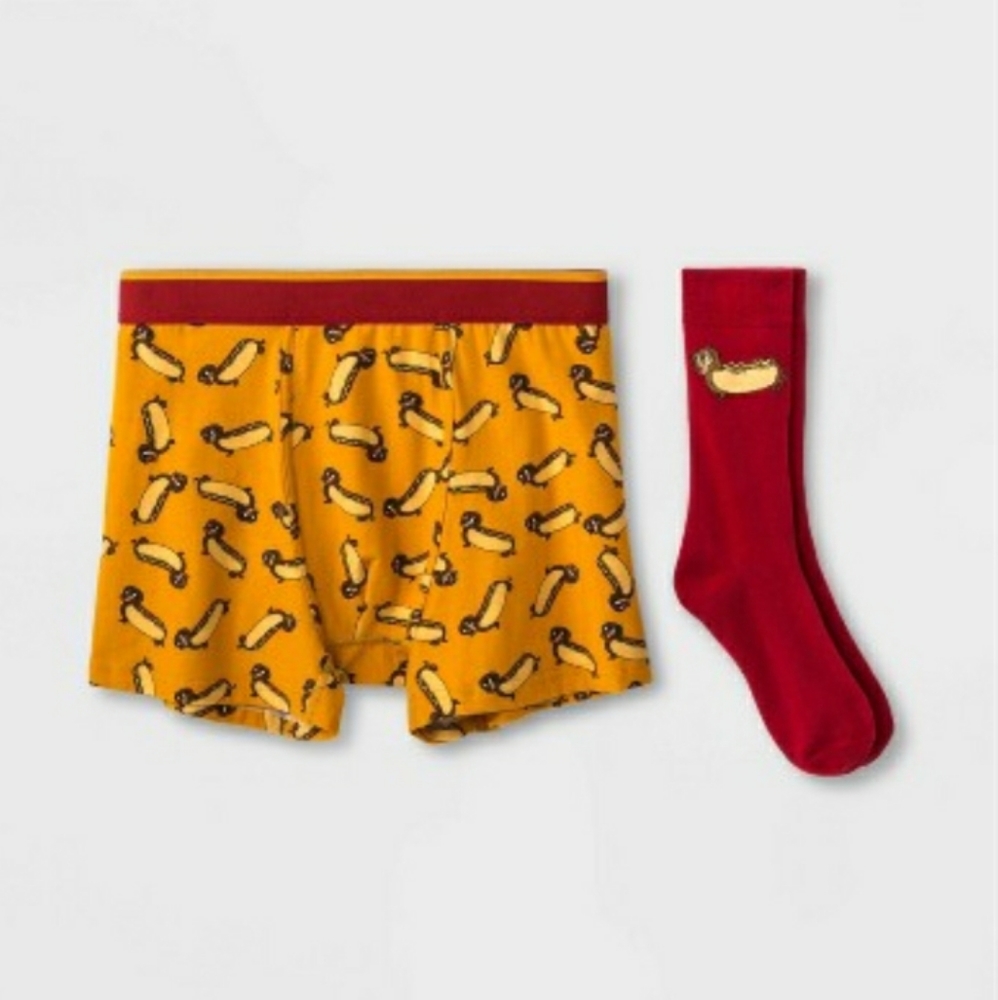 Mad Engine Men's Hawt Dog Boxer Brief Sock Set